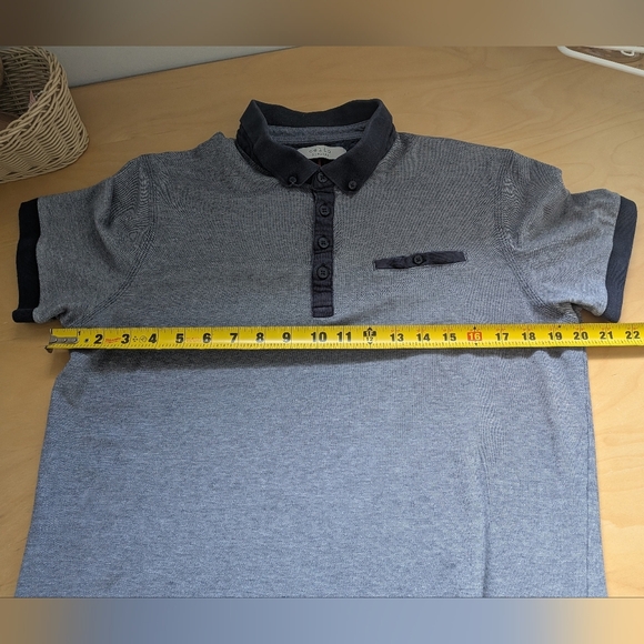 CELIO Polo Men Shirt Size Large (Run Smaller) Navy Blue And White Colors - Picture 7 of 8